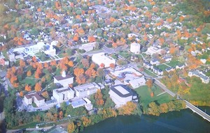 Postcard showing the Aerial view of Lawrence University in Appleton, Wisconsin.
