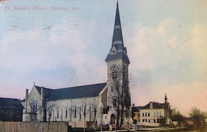 Postcard showing the St. Joseph’s Catholic Church in Appleton, Wisconsin.