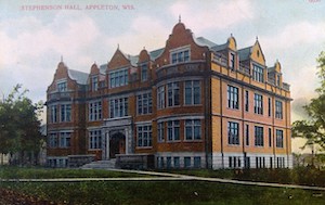 Postcard showing Stephenson Hall in Appleton, Wisconsin.