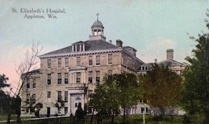 Postcard showing St. Elizabeth's Hospital in Appleton, Wisconsin.
