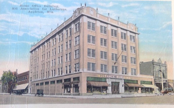 Postcard showing AAL and the Elite Theater in Appleton, Wisconsin.
