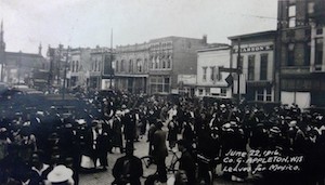 Postcard showing Company G in Appleton, Wisconsin.